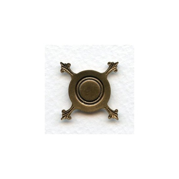 Flat Turtle Setting 16mm Base Oxidized Brass (12) - Image 2