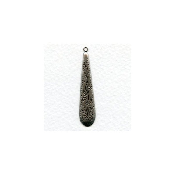 Embossed 48mm Pendants Oxidized Silver (6)