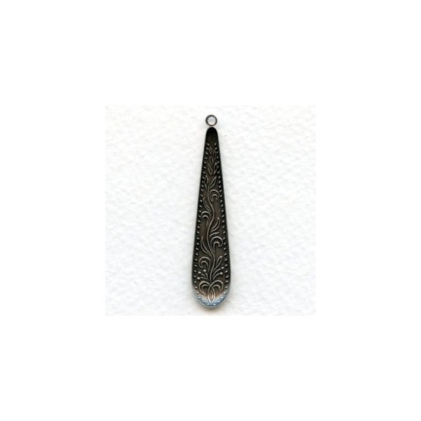Embossed 48mm Pendants Oxidized Silver (6) - Image 2