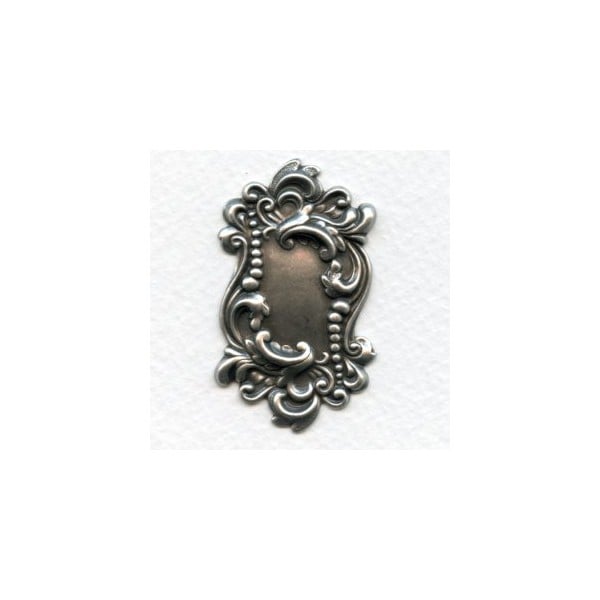 Rectangle Shaped Plaques Oxidized Silver 49mm (2)