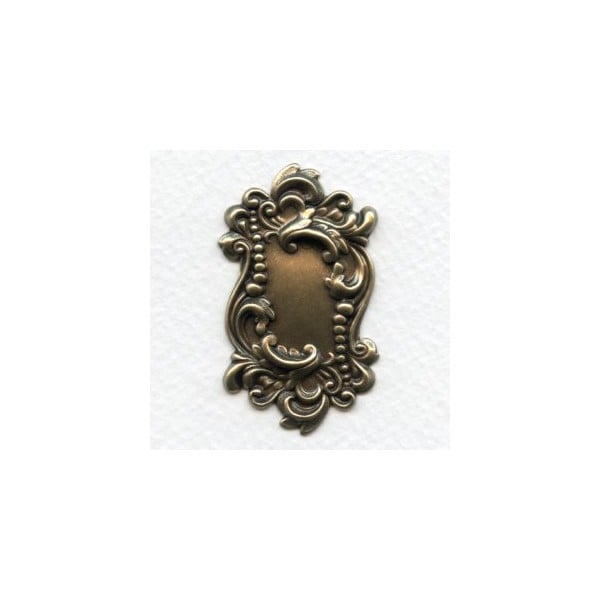 Rectangle Shaped Plaques Oxidized Brass 49mm (2)