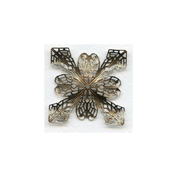 Grand Filigree Four Point Stamping Oxidized Brass (1) - Image 2