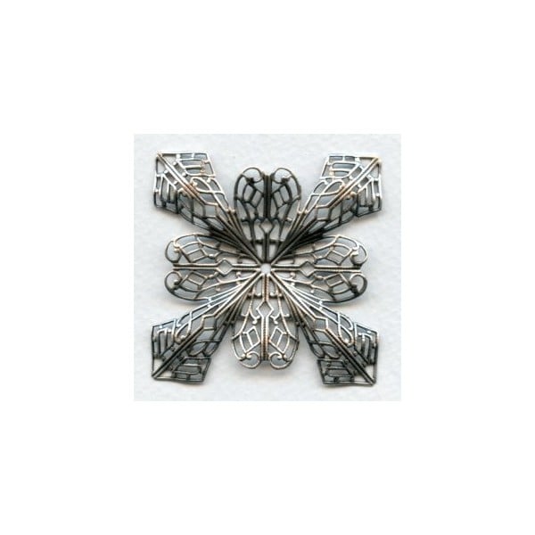 Grand Filigree Four Point Stamping Oxidized Silver (1)