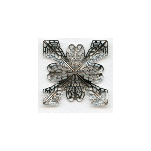 Grand Filigree Four Point Stamping Oxidized Silver (1) - Image 2