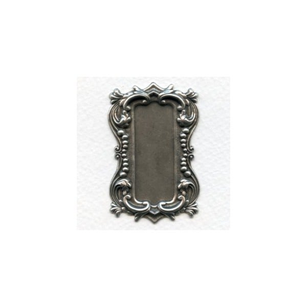 Long Rectangle Shaped Plaques Oxidized Silver 57mm (2)