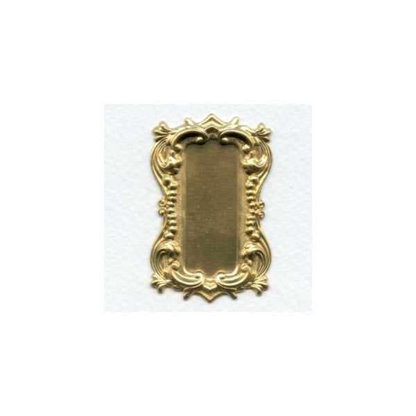 Long Rectangle Shaped Plaques Raw Brass 57mm (2)