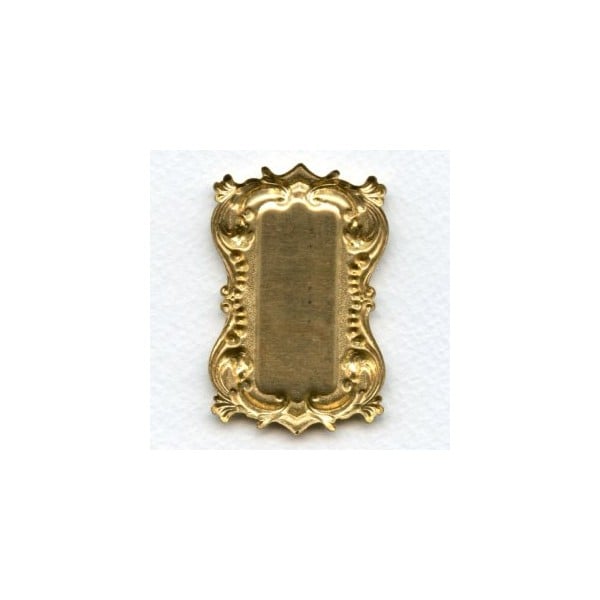 Long Rectangle Shaped Plaques Raw Brass 57mm (2) - Image 2