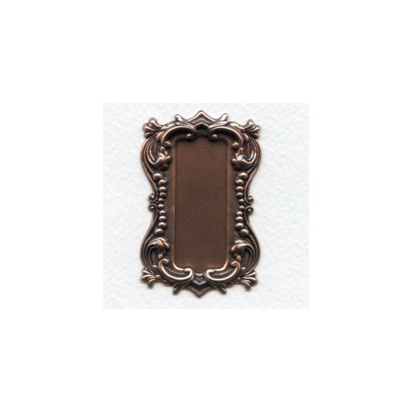 Long Rectangle Shaped Plaques Oxidized Copper 57mm (2)