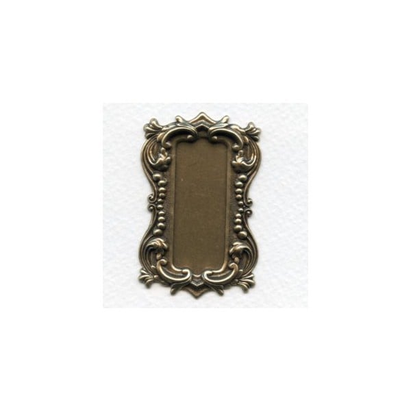 Long Rectangle Shaped Plaques Oxidized Brass 57mm (2)