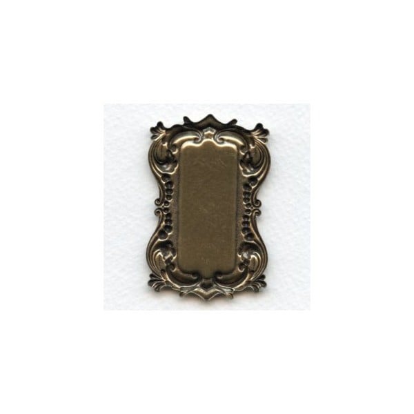 Long Rectangle Shaped Plaques Oxidized Brass 57mm (2) - Image 2