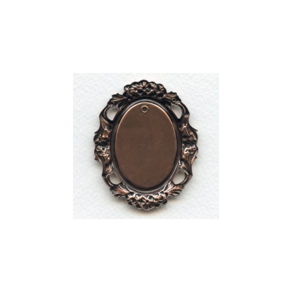 Floral Edge Plaque 38x28mm Setting Oxidized Copper (1) - Image 2