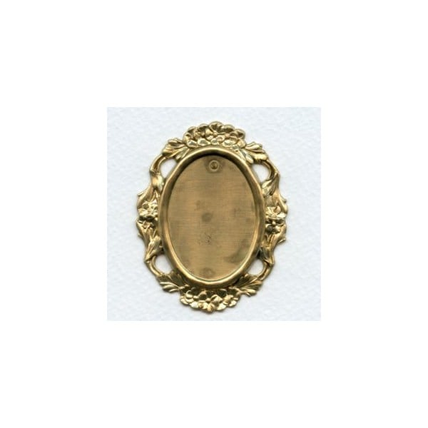 Floral Edge Plaque 38x28mm Setting Raw Brass (1)
