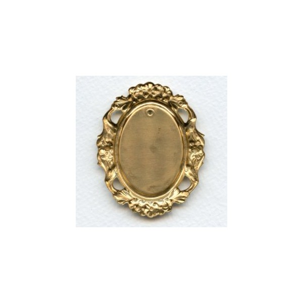 Floral Edge Plaque 38x28mm Setting Raw Brass (1) - Image 2