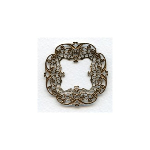 Intricately Detailed Filigree 48mm Frame Oxidized Brass (1) - Image 2