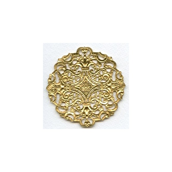 Gorgeous Round Filigree Raw Brass 83mm (1) - Image 2