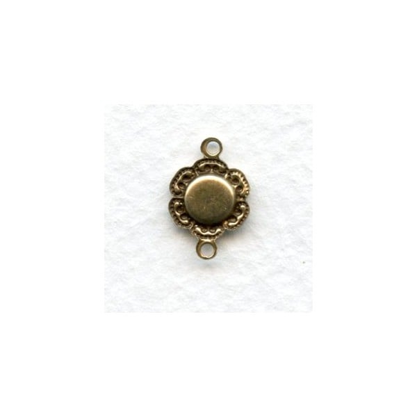 Ruffled Setting Connectors 5mm Oxidized Brass (12) - Image 2