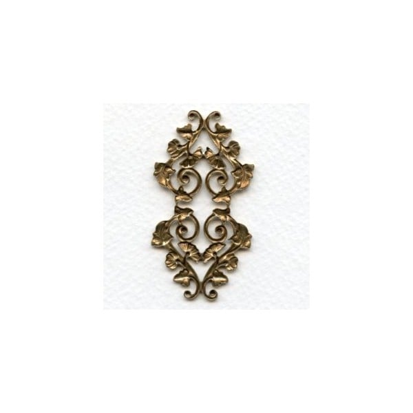 Morning Glory Motif Oxidized Brass Stamping (1) - Image 2