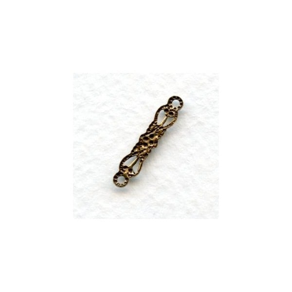 Tiny Filigree Connector 19mm Oxidized Brass (12) - Image 2