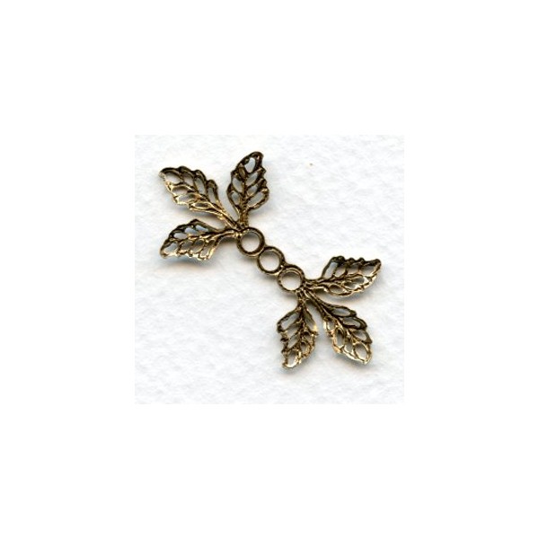 Filigree Leaves Connectors Oxidized Brass 36mm (6) - Image 2
