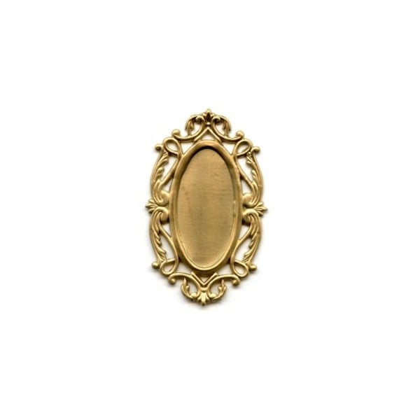 Splendid Oval Openwork Settings Raw Brass (2)