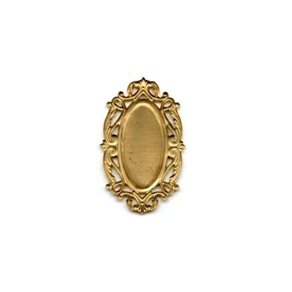 Splendid Oval Openwork Settings Raw Brass (2) - Image 2