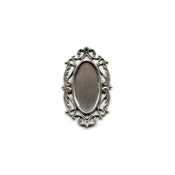Splendid Oval Openwork Settings Oxidized Silver (2)