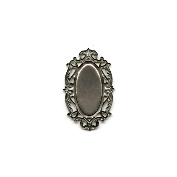 Splendid Oval Openwork Settings Oxidized Silver (2) - Image 2