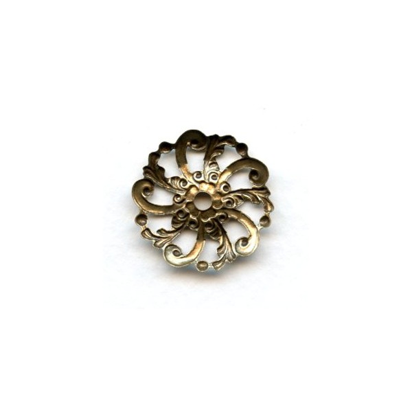Swirls and Floral Dapt Filigree Round Brass 24mm (6) - Image 2