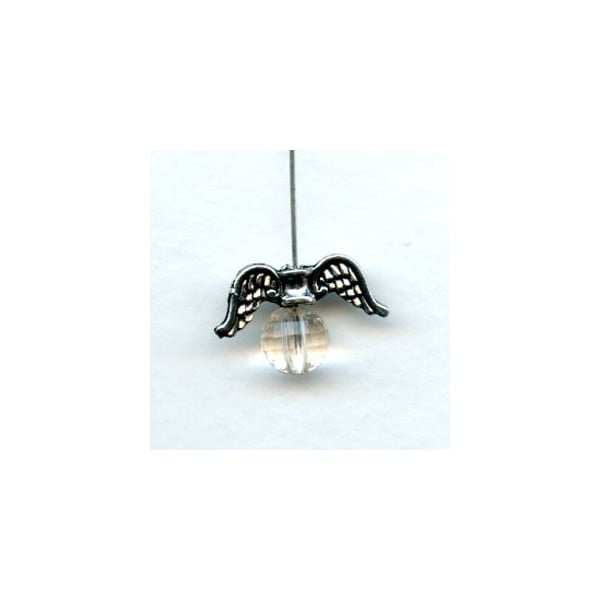 Angel Wing Spacer Beads Antique Silver Pewter (6) - Image 2