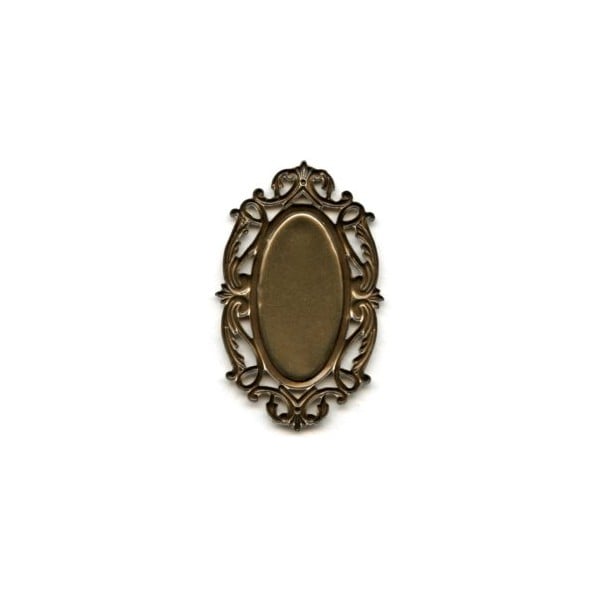 Splendid Oval Openwork Settings Oxidized Brass (2) - Image 2