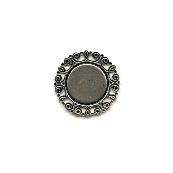 Ornate Edge 18mm Flat Back Settings Oxidized Silver (6) - Image 2