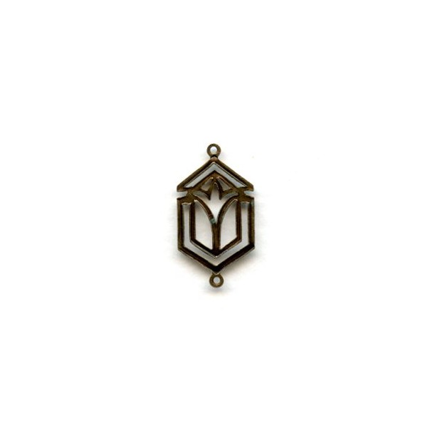 Openwork Oxidized Brass Connectors 22mm (6) - Image 2
