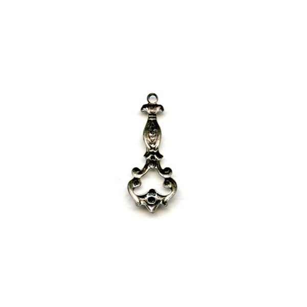 Delicate Pendants 25mm Oxidized Silver (12) - Image 2