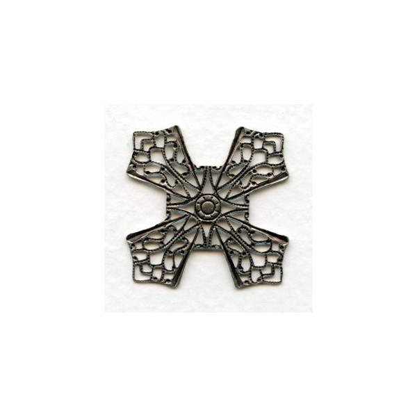 Flat Filigree Four Points Oxidized Silver 32mm (1) - Image 2