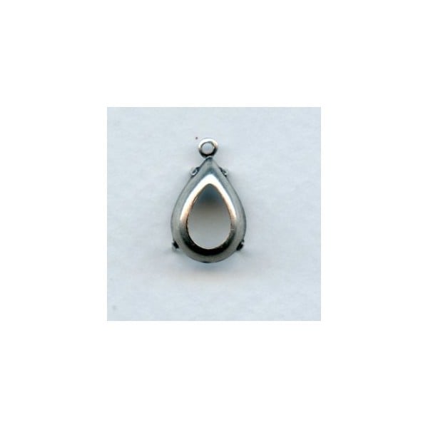 Pear Shaped Oxidized Silver Settings 14x10mm (12) - Image 2
