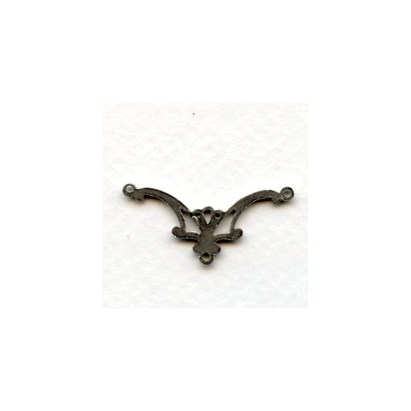 Romantic Filigree Connector Oxidized Silver (2) - Image 2