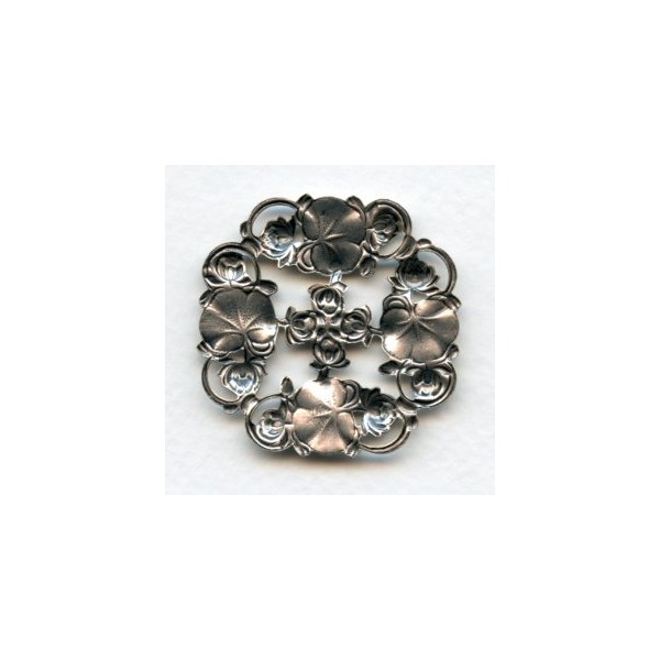 Lily Pad Stampings Oxidized Silver 40mm (2) - Image 2