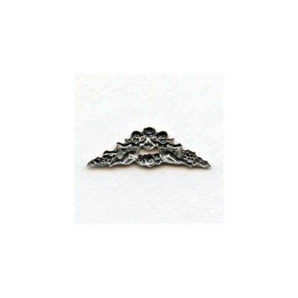 Rose and Cherub Swag Stamping Oxidized Silver (2) - Image 2