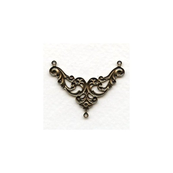 Floral Openwork Connectors Oxidized Brass (6) - Image 2