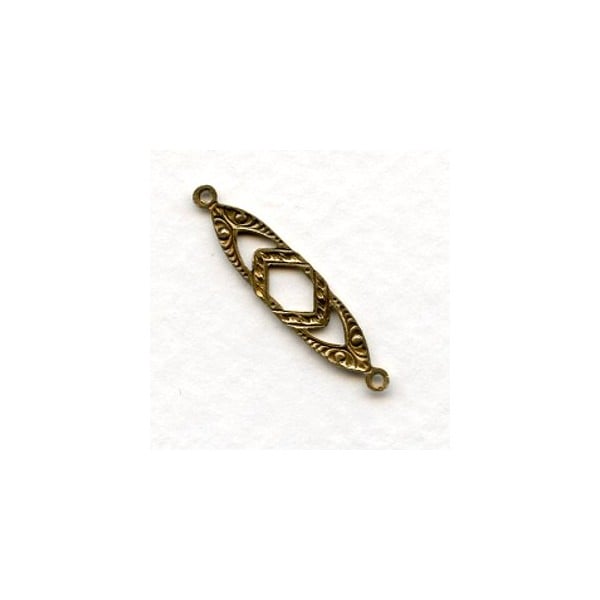 Openwork Art Deco Style Connectors Brass 28mm (12) - Image 2