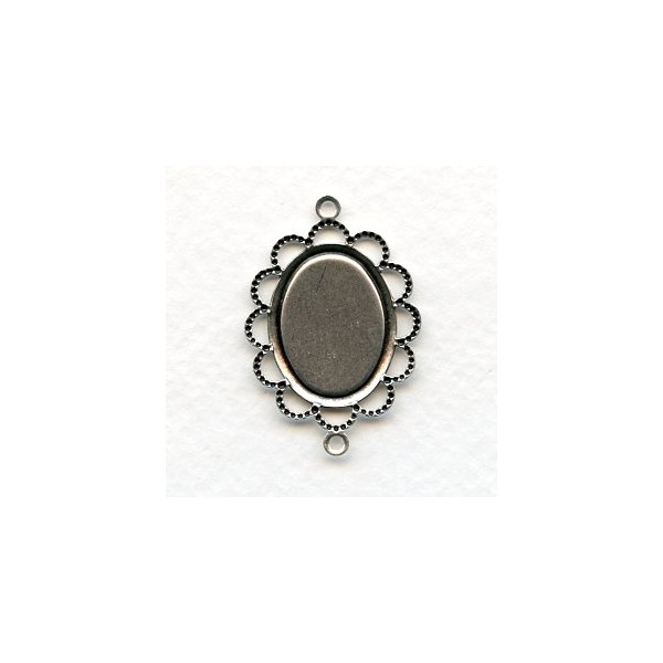 Filigree 18x13mm Setting Connectors Oxidized Silver (6) - Image 2