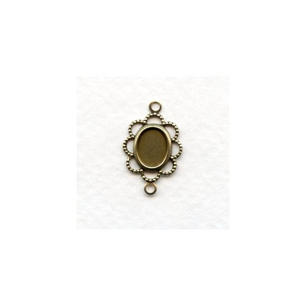 Filigree 8x6mm Setting Connectors Oxidized Brass (12)