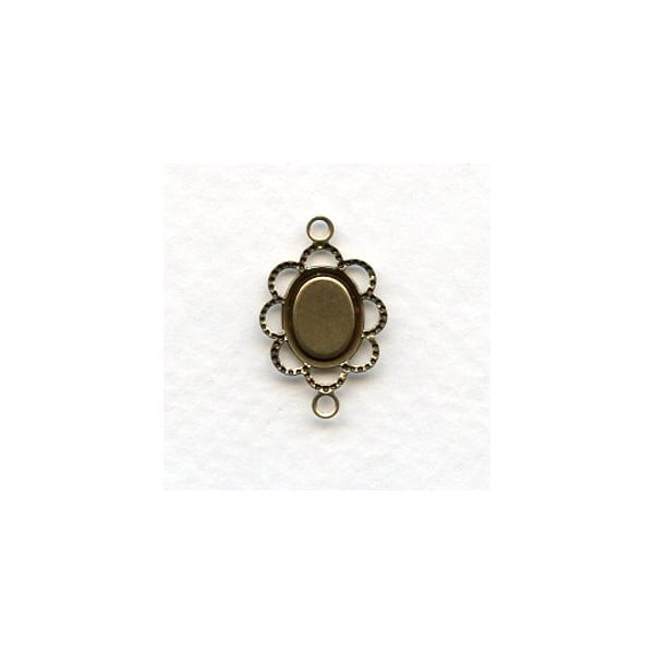 Filigree 8x6mm Setting Connectors Oxidized Brass (12) - Image 2