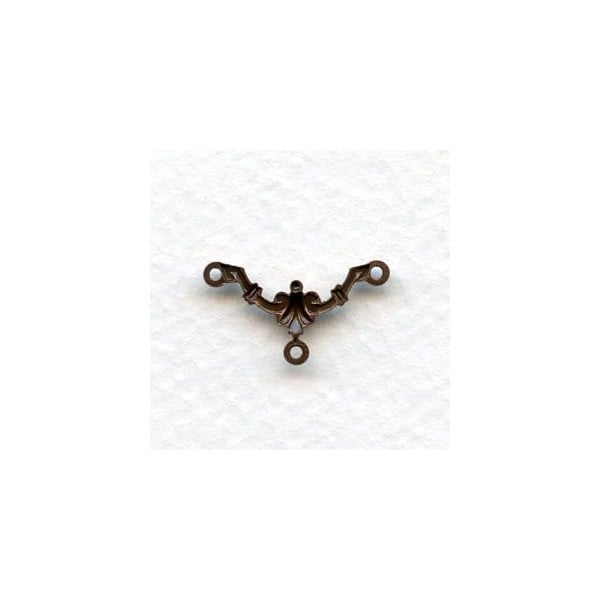 Three Loop Deco Style 18mm Connectors Oxidized Copper (12) - Image 2