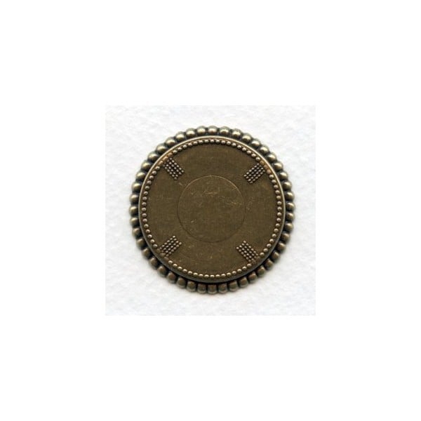Oxidized Brass Beaded Edge 25mm Setting Bases (3)