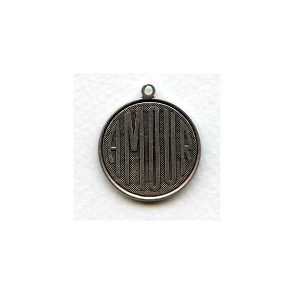 Amour French Charms Oxidized Silver 26mm (2)