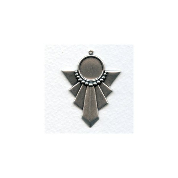 Art Deco Style Pendant Settings Oxidized Silver (4)