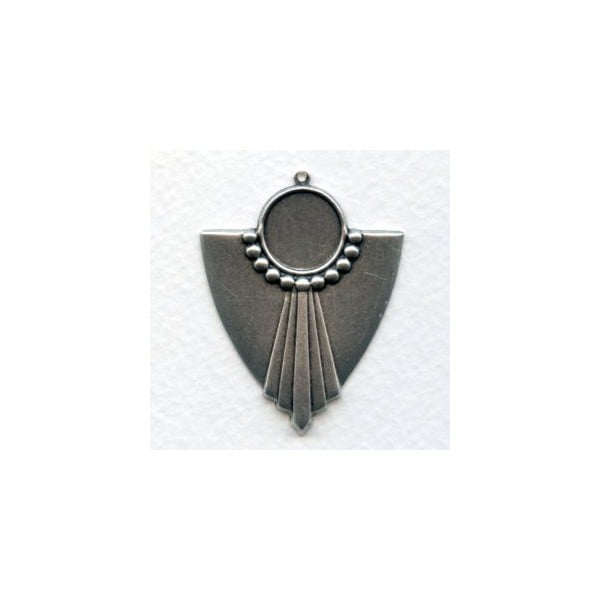 Large Art Deco Style Pendant Settings Oxidized Silver (4)