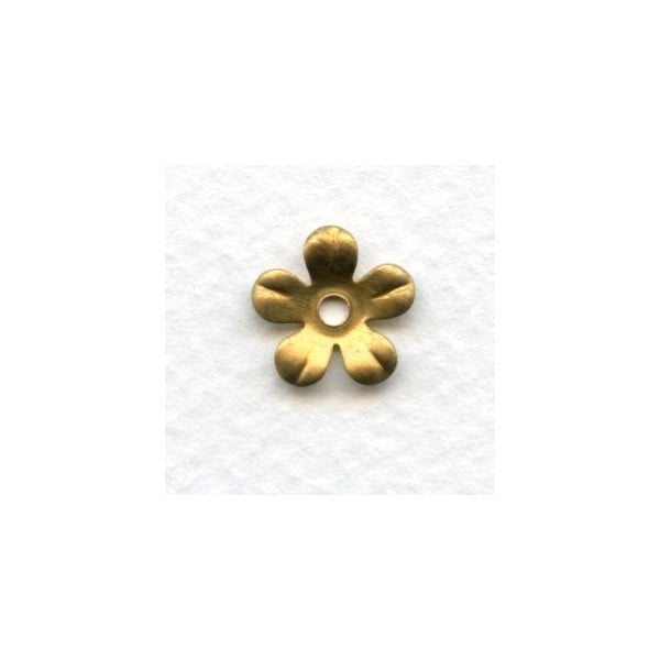 Smooth 5 Petal Flower Stampings Raw Brass 13mm (12)