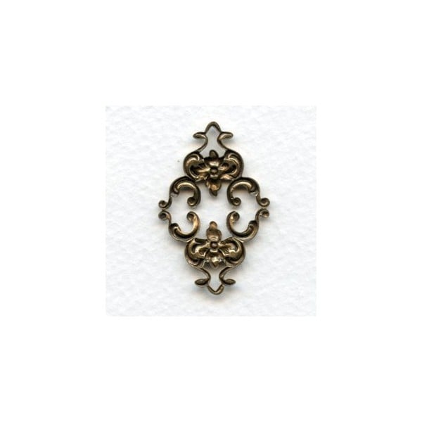 Feminine Floral Connector Oxidized Brass 36mm (2) - Image 2